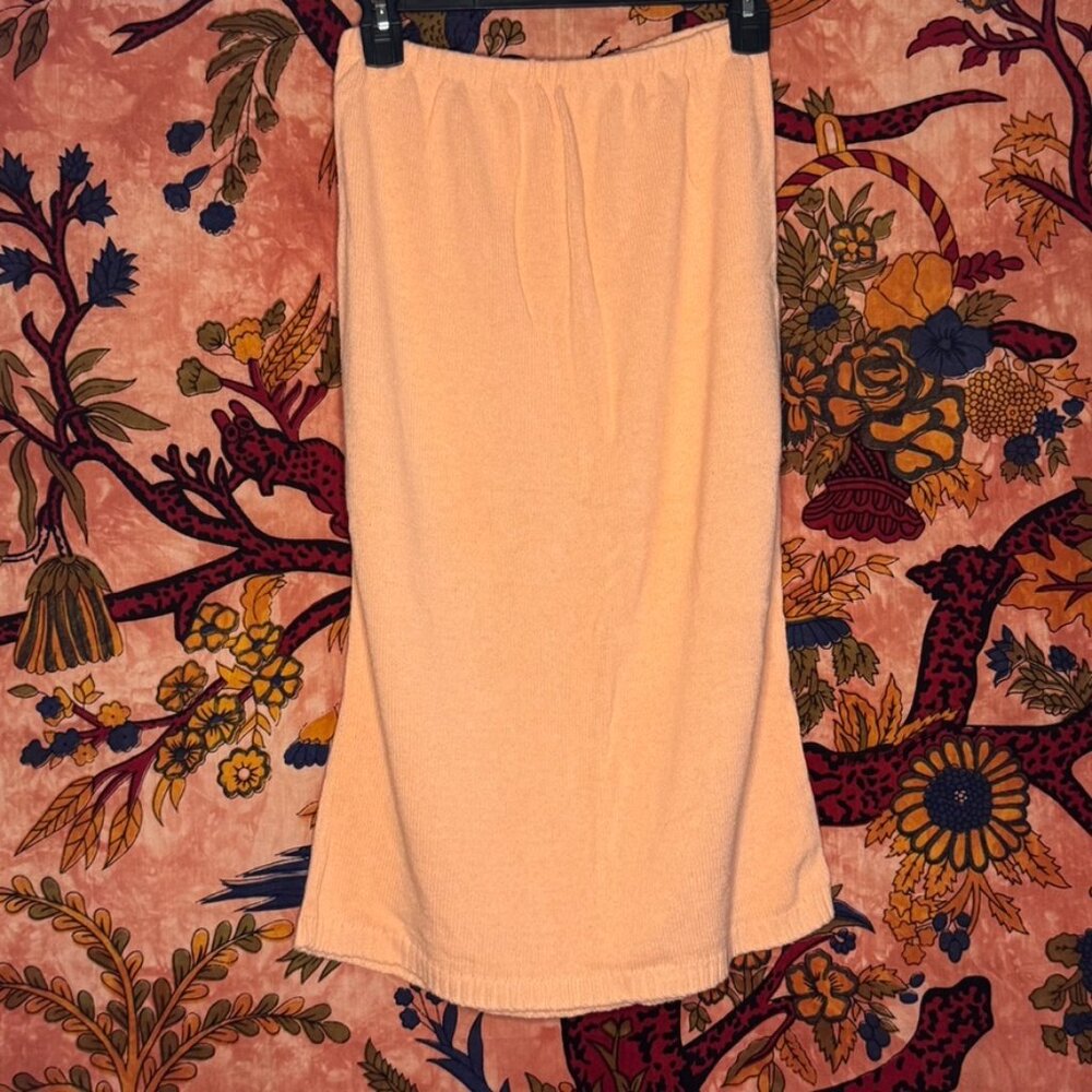 Vintage Spring-time Peach Knit Mini Skirt